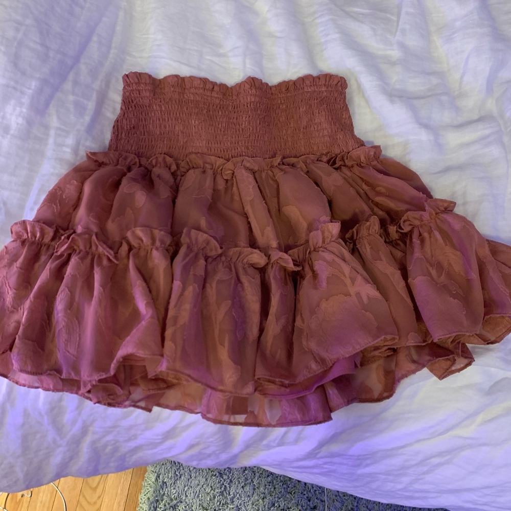 Cute rose color skirt with flower pattern